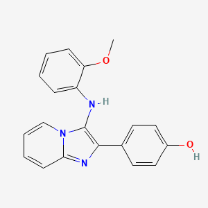molecular formula C20H17N3O2 B1182321 4-[3-(2-Methoxyanilino)imidazo[1,2-a]pyridin-2-yl]phenol 