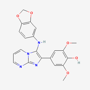 4-[3-(1,3-Benzodioxol-5-ylamino)imidazo[1,2-a]pyrimidin-2-yl]-2,6-dimethoxyphenol