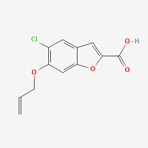 molecular formula C12H9ClO4 B11823239 6-(Allyloxy)-5-chlorobenzofuran-2-carboxylic acid 