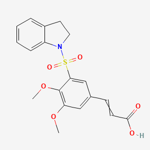 molecular formula C19H19NO6S B11823246 3-[3-(2,3-dihydro-1H-indole-1-sulfonyl)-4,5-dimethoxyphenyl]prop-2-enoic acid 