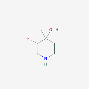 molecular formula C6H12FNO B11823306 3-Fluoro-4-methylpiperidin-4-ol 