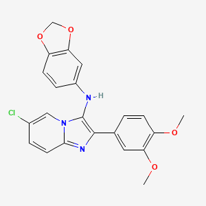 N-(1,3-benzodioxol-5-yl)-6-chloro-2-(3,4-dimethoxyphenyl)imidazo[1,2-a]pyridin-3-amine