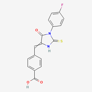 4-[[1-(4-Fluorophenyl)-5-oxo-2-sulfanylideneimidazolidin-4-ylidene]methyl]benzoic acid