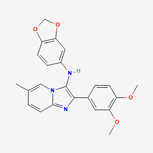 molecular formula C23H21N3O4 B1182336 N-(1,3-benzodioxol-5-yl)-2-(3,4-dimethoxyphenyl)-6-methylimidazo[1,2-a]pyridin-3-amine 