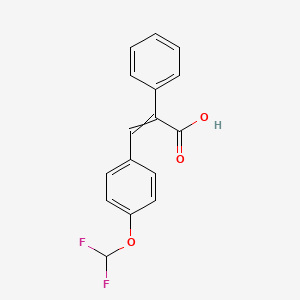 molecular formula C16H12F2O3 B11823455 3-[4-(Difluoromethoxy)phenyl]-2-phenylprop-2-enoic acid 