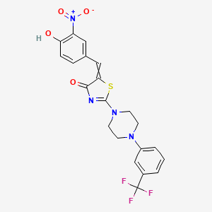 molecular formula C21H17F3N4O4S B11823551 5-[(4-Hydroxy-3-nitro-phenyl)methylidene]-2-[4-[3-(trifluoromethyl)phenyl]piperazin-1-yl]-1,3-thiazol-4-one 