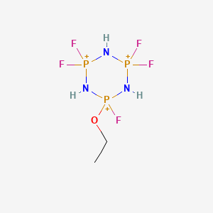 molecular formula C2H8F5N3OP3+3 B11823597 2-Ethoxy-2,4,4,6,6-pentafluoro-1,3,5,2,4,6-triazatriphosphinane-2,4,6-triium 