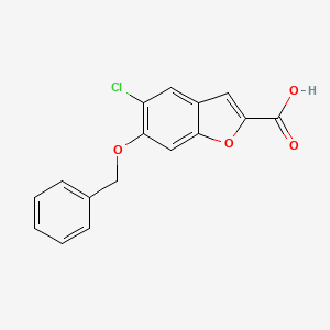 molecular formula C16H11ClO4 B11823676 6-(Benzyloxy)-5-chlorobenzofuran-2-carboxylic acid 