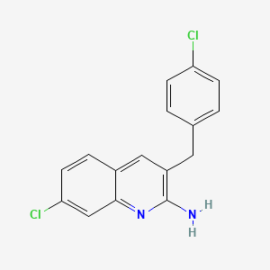 molecular formula C16H12Cl2N2 B1182368 7-Chloro-3-(4-chlorobenzyl)-2-quinolinamine 