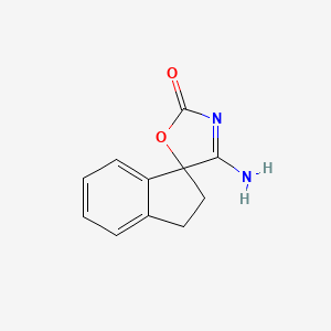 molecular formula C11H10N2O2 B11823712 4'-aminospiro[1,2-dihydroindene-3,5'-1,3-oxazole]-2'-one 