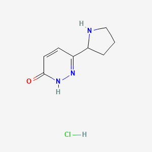 molecular formula C8H12ClN3O B11823754 6-(Pyrrolidin-2-yl)pyridazin-3-ol hydrochloride 