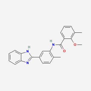 molecular formula C23H21N3O2 B1182377 N-[5-(1H-benzimidazol-2-yl)-2-methylphenyl]-2-methoxy-3-methylbenzamide 