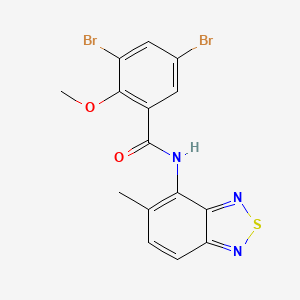 molecular formula C15H11Br2N3O2S B1182378 3,5-dibromo-2-methoxy-N-(5-methyl-2,1,3-benzothiadiazol-4-yl)benzamide 