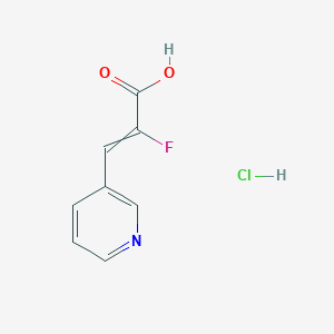 2-Fluoro-3-pyridin-3-ylprop-2-enoic acid;hydrochloride