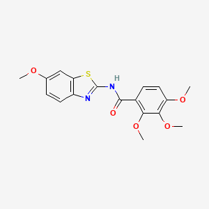 molecular formula C18H18N2O5S B1182386 2,3,4-trimethoxy-N-(6-methoxy-1,3-benzothiazol-2-yl)benzamide 