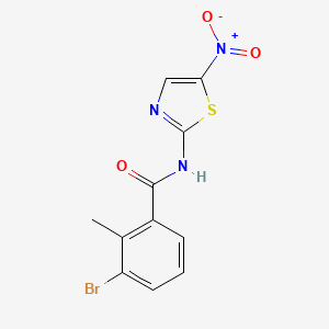 molecular formula C11H8BrN3O3S B1182392 3-bromo-2-methyl-N-(5-nitro-1,3-thiazol-2-yl)benzamide 
