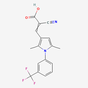 molecular formula C17H13F3N2O2 B11823985 2-cyano-3-{2,5-dimethyl-1-[3-(trifluoromethyl)phenyl]-1H-pyrrol-3-yl}acrylic acid 