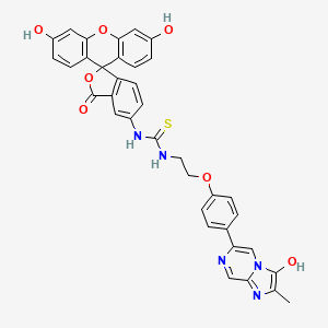 molecular formula C36H27N5O7S B11824006 Thiourea, N-[2-[4-(3,7-dihydro-2-methyl-3-oxoimidazo[1,2-a]pyrazin-6-yl)phenoxy]ethyl]-N'-(3',6'-dihydroxy-3-oxospiro[isobenzofuran-1(3H),9'-[9H]xanthen]-5-yl)- 