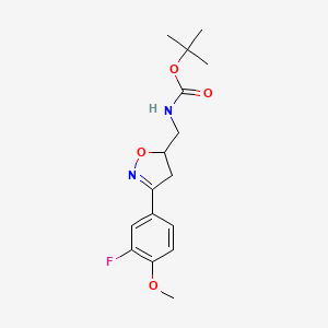 tert-butyl N-{[3-(3-fluoro-4-methoxyphenyl)-4,5-dihydro-1,2-oxazol-5-yl]methyl}carbamate