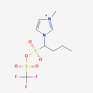 molecular formula C9H14F3N2O5S2+ B11824138 Trifluoromethylsulfonyl 1-(3-methylimidazol-3-ium-1-yl)butane-1-sulfonate 