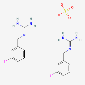 molecular formula C16H20I2N6O4S-2 B11824229 2-[(3-Iodophenyl)methyl]guanidine;sulfate 