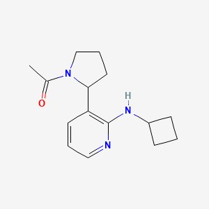 molecular formula C15H21N3O B11824253 1-(2-(2-(Cyclobutylamino)pyridin-3-yl)pyrrolidin-1-yl)ethanone 