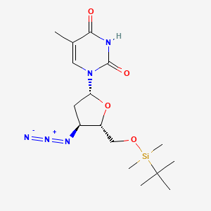 molecular formula C16H27N5O4Si B11824308 1-[(2R,4S,5S)-4-azido-5-[[tert-butyl(dimethyl)silyl]oxymethyl]oxolan-2-yl]-5-methylpyrimidine-2,4-dione 