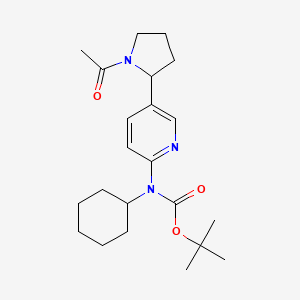 molecular formula C22H33N3O3 B11824331 tert-Butyl (5-(1-acetylpyrrolidin-2-yl)pyridin-2-yl)(cyclohexyl)carbamate 