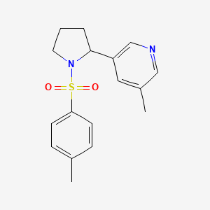 molecular formula C17H20N2O2S B11824378 3-Methyl-5-(1-tosylpyrrolidin-2-yl)pyridine 