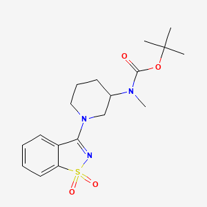 molecular formula C18H25N3O4S B11824520 tert-Butyl (1-(1,1-dioxidobenzo[d]isothiazol-3-yl)piperidin-3-yl)(methyl)carbamate 