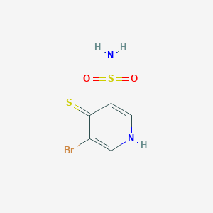 molecular formula C5H5BrN2O2S2 B11824545 5-Bromo-4-mercaptopyridine-3-sulfonamide 