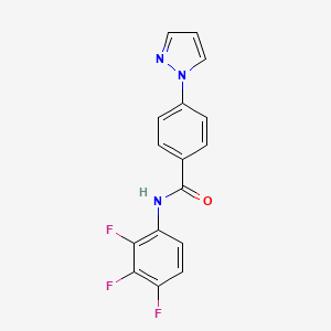 molecular formula C16H10F3N3O B1182457 4-(1H-pyrazol-1-yl)-N-(2,3,4-trifluorophenyl)benzamide 