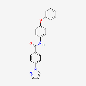 molecular formula C22H17N3O2 B1182459 N-(4-phenoxyphenyl)-4-(1H-pyrazol-1-yl)benzamide 