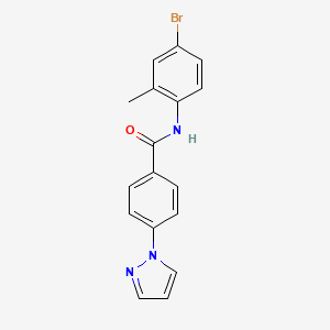 molecular formula C17H14BrN3O B1182460 N-(4-bromo-2-methylphenyl)-4-(1H-pyrazol-1-yl)benzamide 