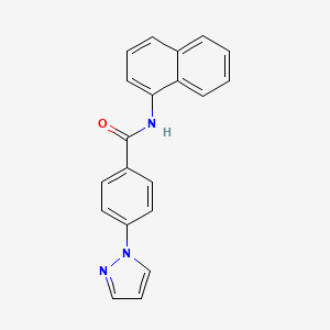 molecular formula C20H15N3O B1182462 N-(1-naphthyl)-4-(1H-pyrazol-1-yl)benzamide 