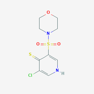 molecular formula C9H11ClN2O3S2 B11824658 3-Chloro-5-(morpholinosulfonyl)pyridine-4-thiol 