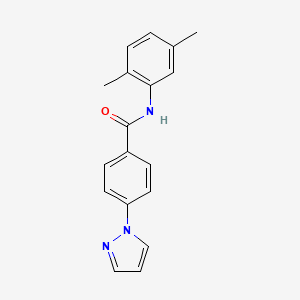 molecular formula C18H17N3O B1182466 N-(2,5-dimethylphenyl)-4-(1H-pyrazol-1-yl)benzamide 