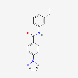 molecular formula C18H17N3O B1182468 N-(3-ethylphenyl)-4-(1H-pyrazol-1-yl)benzamide 