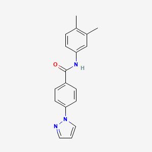 molecular formula C18H17N3O B1182469 N-(3,4-dimethylphenyl)-4-(1H-pyrazol-1-yl)benzamide 