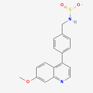 molecular formula C17H15N2O3S- B11824695 7-Methoxy-4-[4-[(sulfinatoamino)methyl]phenyl]quinoline 