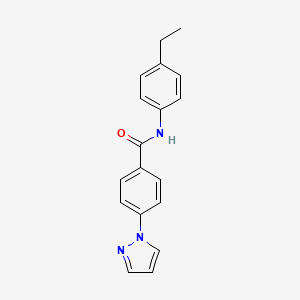 molecular formula C18H17N3O B1182470 N-(4-ethylphenyl)-4-(1H-pyrazol-1-yl)benzamide 
