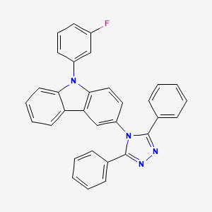 molecular formula C32H21FN4 B11824700 3-(3,5-Diphenyl-4H-1,2,4-triazol-4-yl)-9-(3-fluorophenyl)-9H-carbazole 