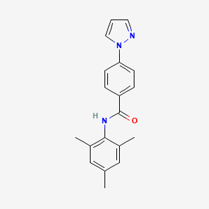molecular formula C19H19N3O B1182471 N-mesityl-4-(1H-pyrazol-1-yl)benzamide 