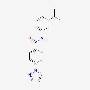 molecular formula C19H19N3O B1182472 N-(3-isopropylphenyl)-4-(1H-pyrazol-1-yl)benzamide 