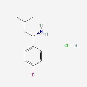 molecular formula C11H17ClFN B11824723 (1S)-1-(4-fluorophenyl)-3-methylbutan-1-amine hydrochloride 