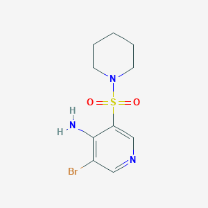 molecular formula C10H14BrN3O2S B11824966 3-Bromo-5-(piperidin-1-ylsulfonyl)pyridin-4-amine 