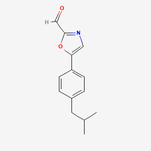 molecular formula C14H15NO2 B11825143 5-(4-Isobutylphenyl)oxazole-2-carbaldehyde 