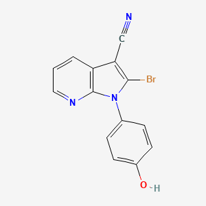 2-Bromo-1-(4-hydroxyphenyl)-1H-pyrrolo[2,3-b]pyridine-3-carbonitrile