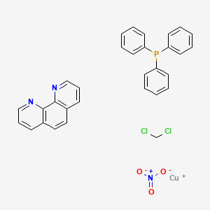 molecular formula C31H25Cl2CuN3O3P B11825200 Copper(1+);dichloromethane;1,10-phenanthroline;triphenylphosphane;nitrate 