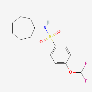 molecular formula C14H19F2NO3S B1182528 N-cycloheptyl-4-(difluoromethoxy)benzenesulfonamide 